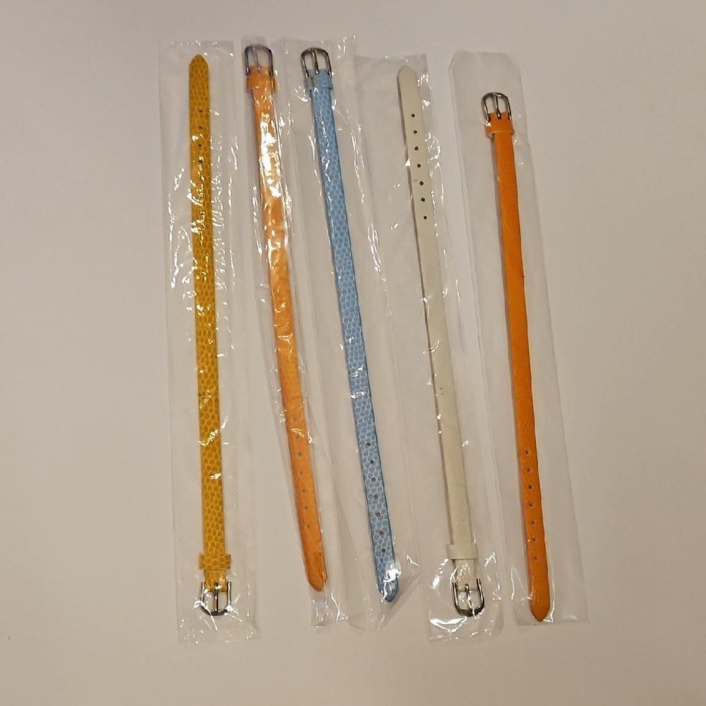 Leather Bracelet Set Of 5 Snake Craft Supplies Jewelry Making Multi-color NEW